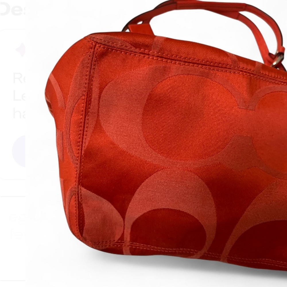 2008 Coach Alex Signature Coral Patent Leather/Satin Tote - Picture 7 of 8